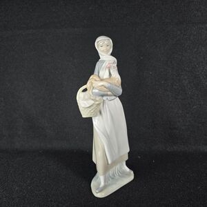 Lladró Collectible Porcelain Woman Figurine, Vintage Spain Cultural Decor Gifts